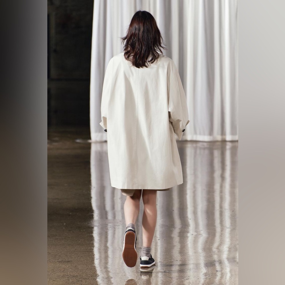 Zara Oversized Minimalist Coat / Lightweight Trench Sz M/L - Picture 2 of 4